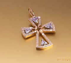 Золотой крестик с камнями (выбор кристалла)
