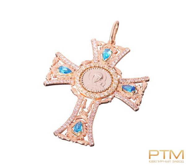 Крестик с камнями Кр41610